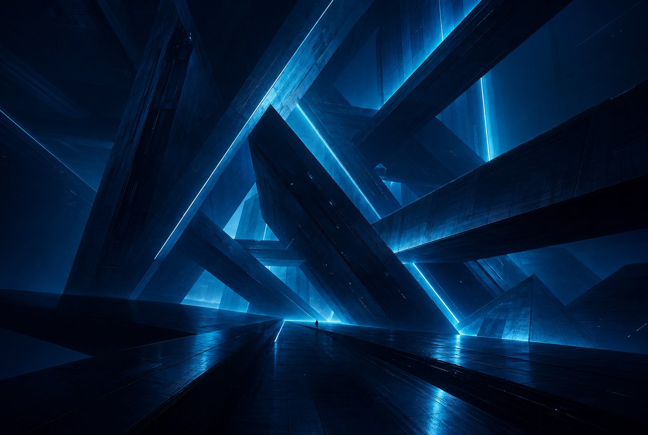 Abstract architectural form with strong lines