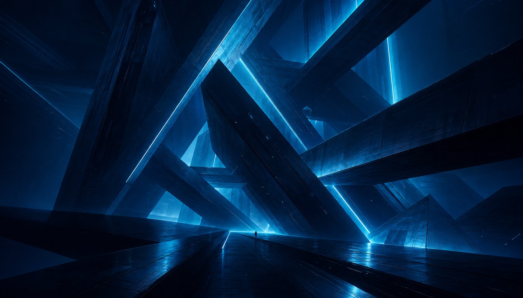 Abstract architectural form with strong lines